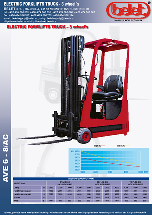 Elektrikli ön-forklift kamyonları Belet AVE 12 AC