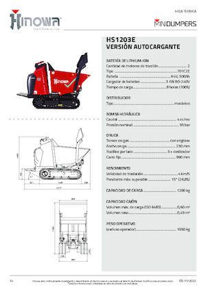 Electric Tracked Dumpers Hinowa HS1203E