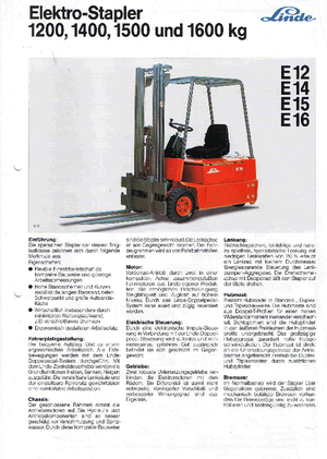 Elektrikli ön-forklift kamyonları Linde E 15
