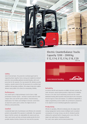 Electric forklifts Linde E 15
