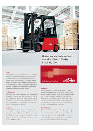 Electric forklifts Linde E20PH
