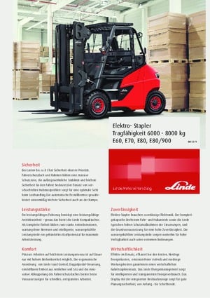 Electric forklifts Linde E 70