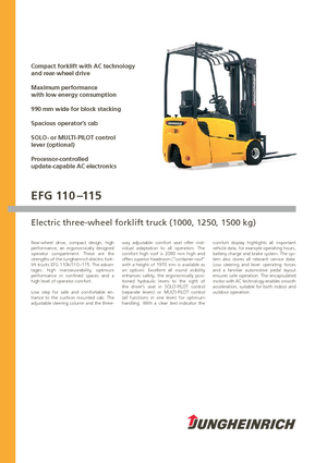 Electric forklifts Jungheinrich EFG 115