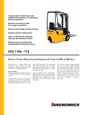 Electric forklifts Jungheinrich EFG 113