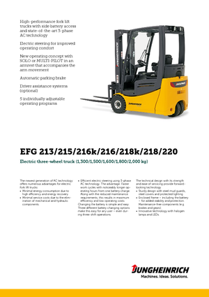 Elektrikli ön-forklift kamyonları Jungheinrich EFG 216