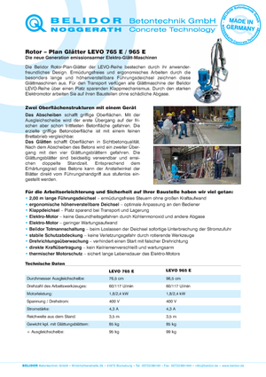 Walk-behind Trowels Belidor-Noggerath Levo 965 E