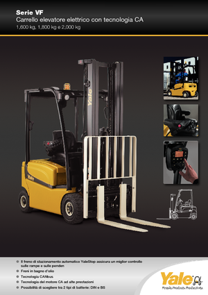 Elektrikli ön-forklift kamyonları Yale ERP 18 VF