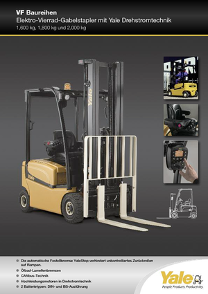 Elektrikli ön-forklift kamyonları Yale ERP 18 VF