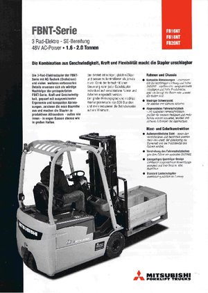 Electric forklifts Mitsubishi FB 16 NT ac