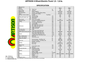 Elektrikli ön-forklift kamyonları Artison FB 18