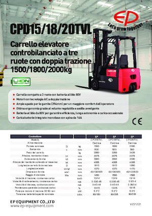 Electric forklifts EP CPD20TVL