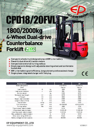 Electric forklifts EP CPD20FVL