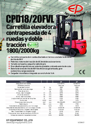 Electric forklifts EP CPD20FVL
