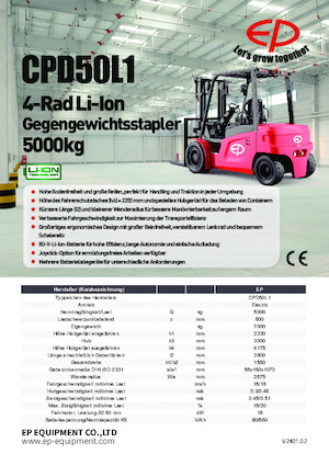 Electric forklifts EP CPD50L1