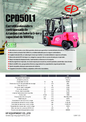 Electric forklifts EP CPD50L1