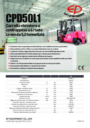 Electric forklifts EP CPD50L1