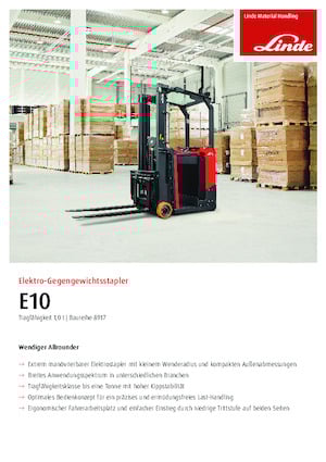 Electric forklifts Linde E10 Container