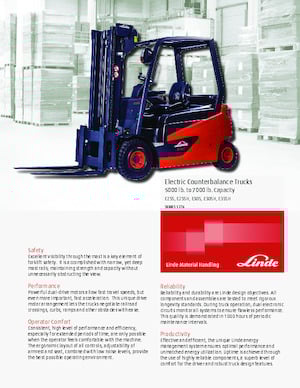 Elektrikli ön-forklift kamyonları Linde E35SH