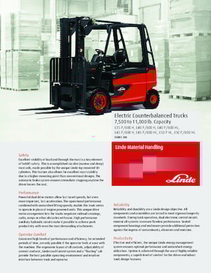 Elektrikli ön-forklift kamyonları Linde E50P HL