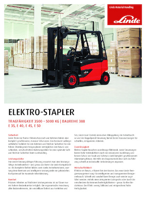 Electric forklifts Linde E45/600H