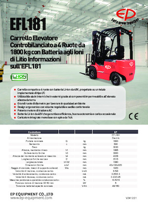 Electric forklifts EP EFL181