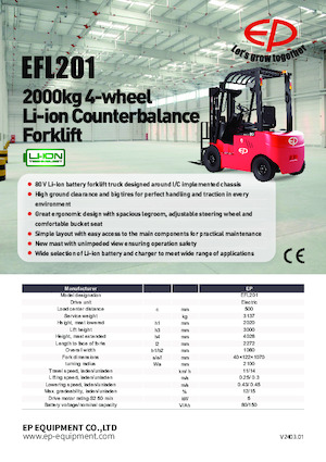 Electric forklifts EP EFL201