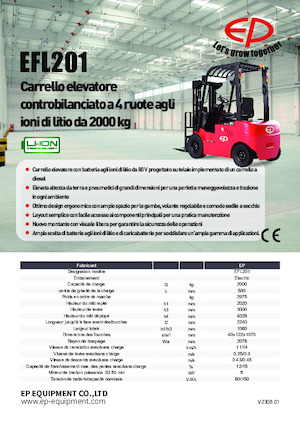 Elektrikli ön-forklift kamyonları EP EFL201