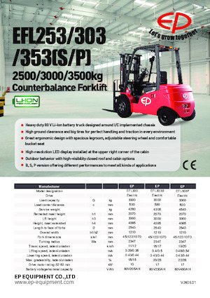 Electric forklifts EP EFL253P