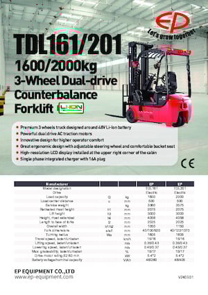 Electric forklifts EP TDL201