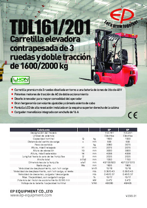 Electric forklifts EP TDL161