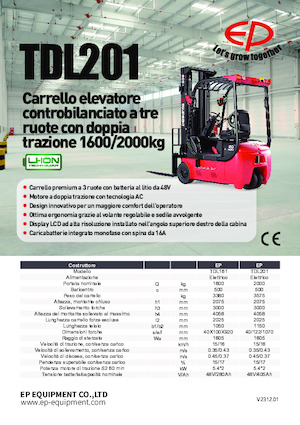 Electric forklifts EP TDL161