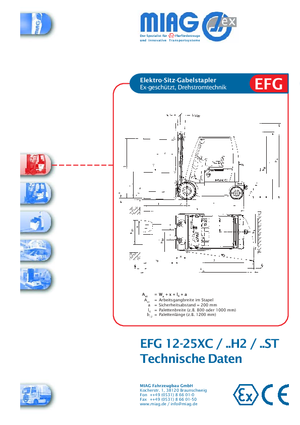 EX Elektrikli Patlamaya Dayanıklı Forkliftler Miag EFG 12 XC