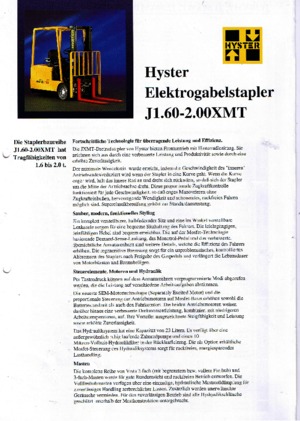 Elektrikli ön-forklift kamyonları Hyster J 1.60 XMT