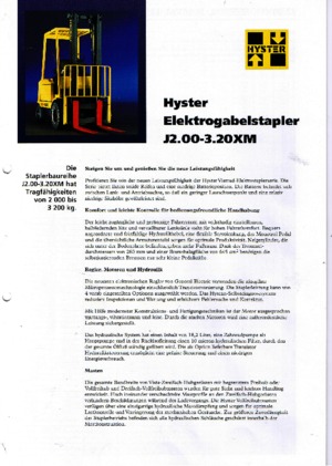 Electric forklifts Hyster J 3.00 XM