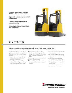 Reach Trucks Jungheinrich ETV 110