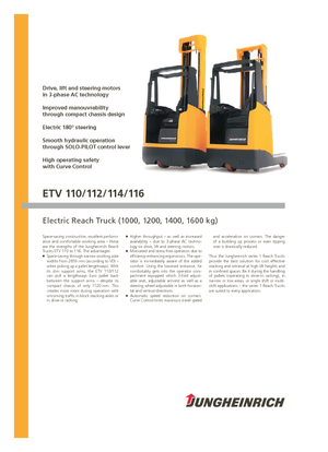 Reach Trucks Jungheinrich ETV 110