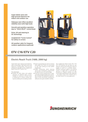 Reach Trucks Jungheinrich ETV C16