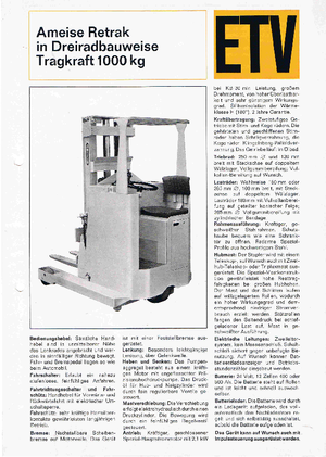 Elektrikli reach kamyonları Jungheinrich Retrak ETM/ETV 10