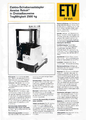 Elektrikli reach kamyonları Jungheinrich Retrak ETM/ETV 25