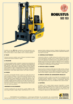 Elektrikli ön-forklift kamyonları Nuova Detas SEC 153