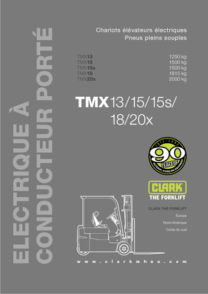 Elektrikli ön-forklift kamyonları Clark TMX 15