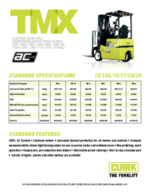 Elektrikli ön-forklift kamyonları Clark TMX 15