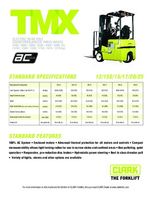 Elektrikli ön-forklift kamyonları Clark TMX 20 x