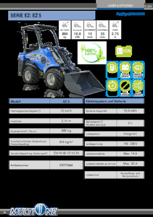Electric Wheel Loaders Multione EZ 5 
