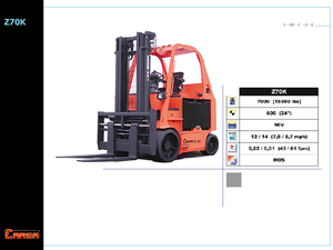 Elektrikli ön-forklift kamyonları Carer Z 70 KN