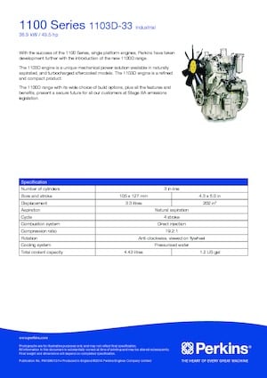 Engines Perkins 1103D-33