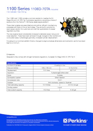 Engines Perkins 1106D-70TA