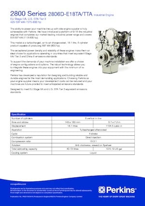 Engines Perkins 2806D-E18TA