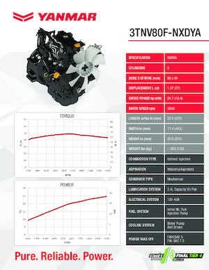 Engines Yanmar 3TNV80F-NXDYA