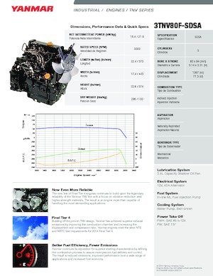 Engines Yanmar 3TNV80F-SDSA